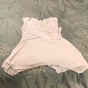 White Venus sleeveless cross cross top